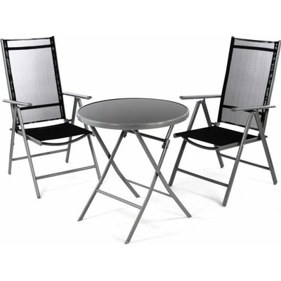 Garthen 36492 Zahradní balkónový set židle a stůl černé