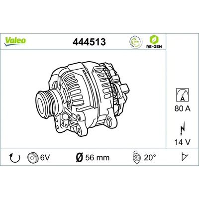 VALEO Alternátor VALEO RE-GEN REMANUFACTURED VA 444513