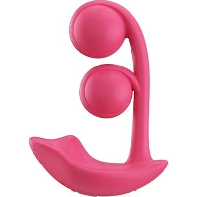 HoneyPlayBox Melody Pressure Sensing App-Controlled Twin Balls Clit& G-spot Vibrator Magenta