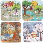 2Kids Toys Пъзел в дървена кутия Четирите сезона (2D98428)