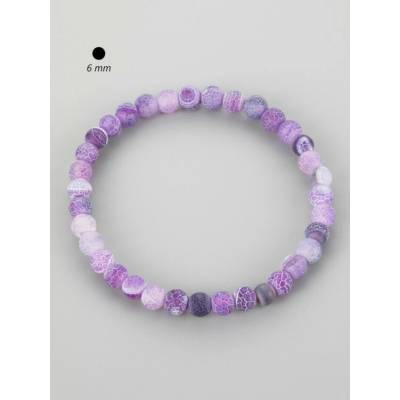 Prosperk jemný pastelově fialový náramek z barveného matného achátu 0,6 cm S0307