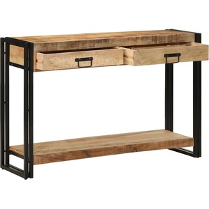 vidaXL Конзолна маса Кафяво 120 x 33 x 75 см Солидно мангово дърво (4102733)