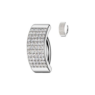 Šperky4U piercing do pupíku se štítem se zirkony WP0086