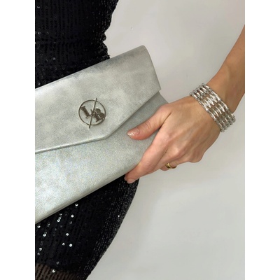 Laura Biaggi Pinky Club Strieborná spoločenská kabelka