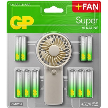 GP Batteries GP SUMMER PACK Алкални батерии Super AA x 12 бр. + Super AAA x 12 бр. + Fan/ Вентилатор/ GP BATTERIES (GP-BA-15A-24A-FANWETA21)