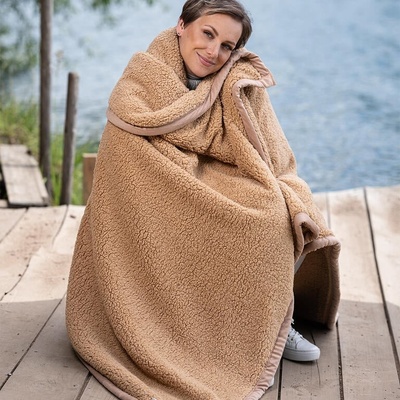 decoDoma Beránková deka Sandra béžová 140x200 – Zboží Dáma