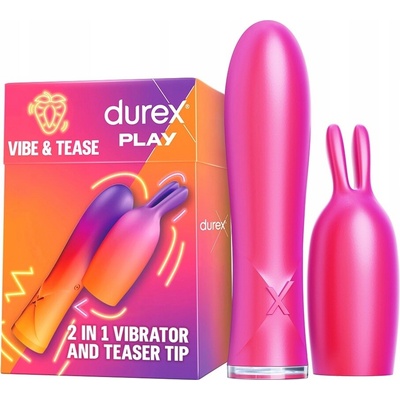 Durex Play Vibe & Tease 2in1 & Teaser Tip se stimulačním nástavcem růžová
