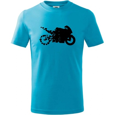 Moto loveTričko dětské bavlněné Světlý tyrkys
