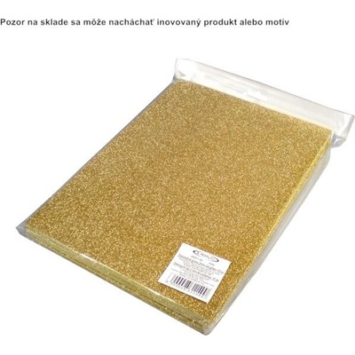 Dekoračná guma A4 mosguma glitter zlatá