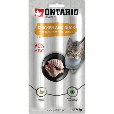 Ontario tyčinky s kuřecím a kachním masem 3 x 5 g