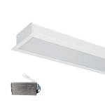 ELMARK Led ПРОФИЛ ЗА ВГРАЖДАНЕ s48 32w 4000k 1500mm БЯЛ+АВАРИЕН БЛОК (99fm1504032/whe)