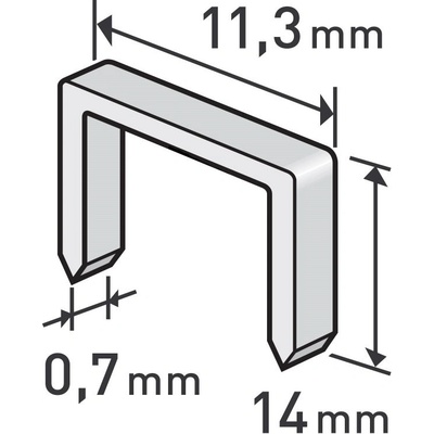 EXTOL PREMIUM 8852505 spony, balení 1000ks, 14mm, 11,3x0,52x0,70mm