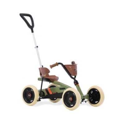 BERG Pedal Motokára Buzzy 2 v 1 Retro Green včetně tlačné tyče