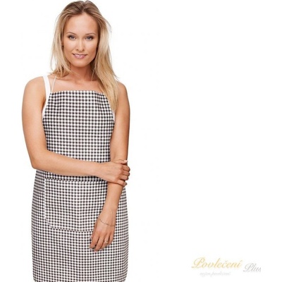 Bellatex Kuchyňská zástěra Berta Kostička hnědá 67x84cm