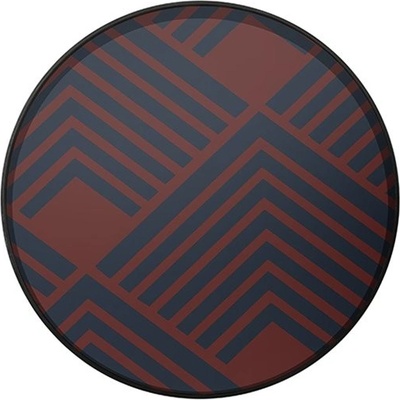 Ethnicraft Kulatý podnos Tray skleněný Midnight Chevron Large 61cm