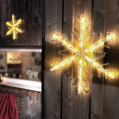 Konstsmide Svítící LED sněhová vločka teplá bílá 40 cm 4440-103