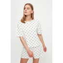 Trendyol White Heart Pattern Knitted pajamas Set biela