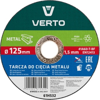 Verto Kotouč řezný 125 x 22 x 1,5 mm 61H532