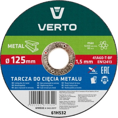 Verto Kotouč řezný 125 x 22 x 1,5 mm 61H532