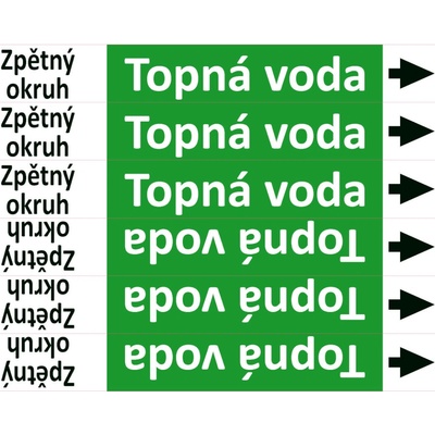 Nadrzenapalivo.cz Značení potrubí ISO 20560, topná voda - zpětný okruh PZAL 008944