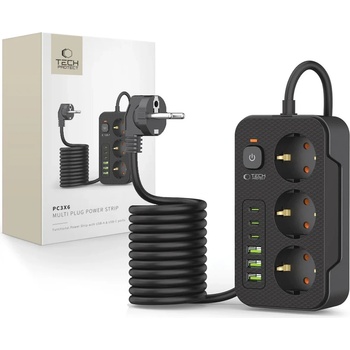 Tech-Protect 3 Plug + 6 USB 2 m Switch