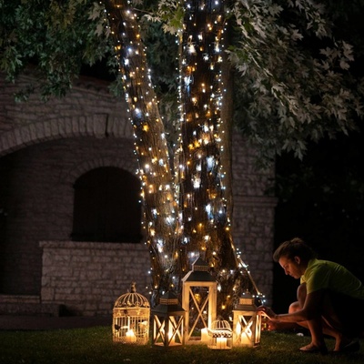 Twinkly CCT čierna svetelná reťaz so 400 žiarovkami 32 m TWS400GOP-BEU