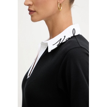 Karl Lagerfeld Памучна тениска Karl Lagerfeld KARL SIGNATURE дамска в черно A3W17113 (A3W17113)