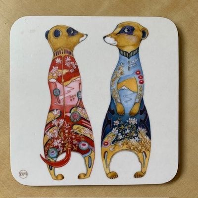The DM Collection Tácek pod sklenici Meerkats surikata 9x9cm