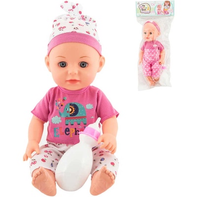 Teddies miminko 31 cm pijící a čůrající pevné tělo s lahvičkou – Hledejceny.cz