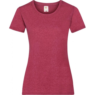 Valueweight Fruit of the Loom Red T shirt tmavočervená