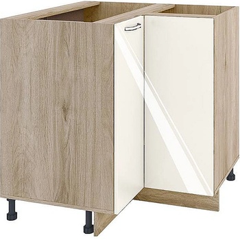 ИРИМ Ъглов долен шкаф с две врати АРФ-Крийм гланц-11-61 90 см