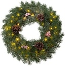 MagicHome Veniec prírodný zasnežený 48 LED IP20 2xAA 40 cm