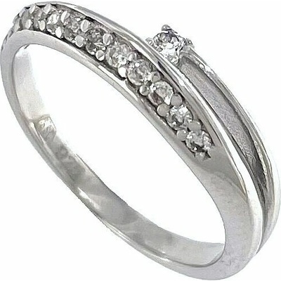 Infinitysilver Stříbrný prsten řada zirkonů a jeden OR52350