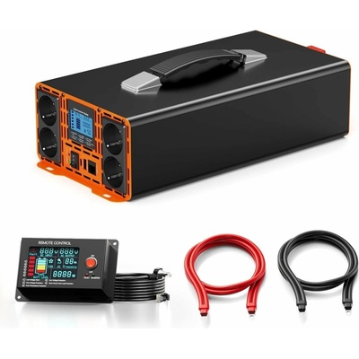 HOULI Power Inverter 12V/230V, 1500W/3000W, čistá sínusoida, diaľkové ovládanie HLFSD0015E