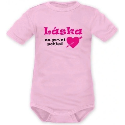 DEJNA Body krátký rukáv Láska na první pohled rúžové