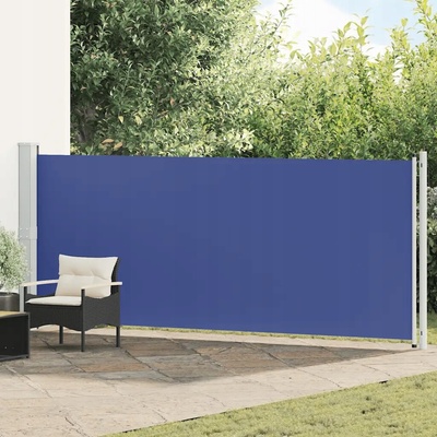 Greatstore Zatahovací boční markýza / zástěna modrá 160 x 600 cm