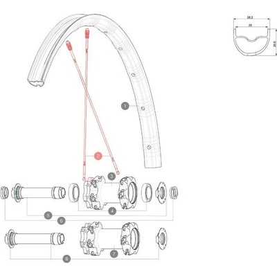 Drôt Mavic KIT 1 FT/RR XA PRO 27,5'' BUTT ALU SPOK 275mm