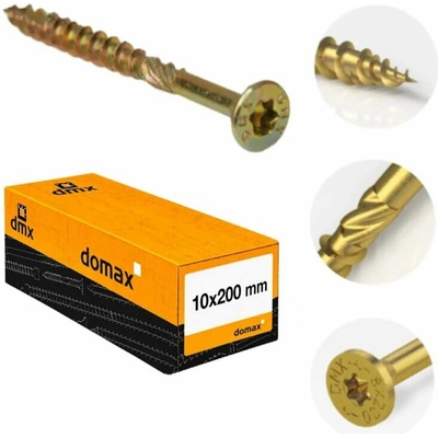 10x200mm 50ks Skrutky do dreva CS - zápustná hlava TORX Domax