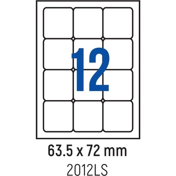 Spree Етикети лепящи обли, 12 бр. , 63.5x72.0 мм, 100 л. , A4 (3800884030226)