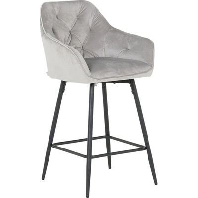 Carmen Бар стол Carmen LAZIO, до 100кг, дамаска, праховобоядисана метална база, светлосив (bt-3521312_2)