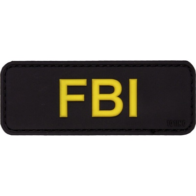 Gumená nášivka 101 Inc nápis FBI - čierna