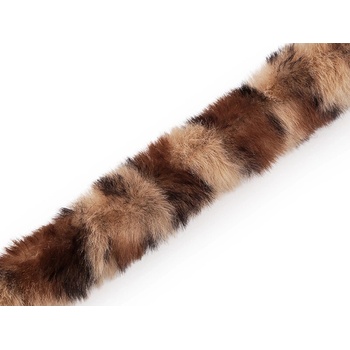 Všívacia odevná / dekoračná kožušina okrúhla, zvierací vzor šírka 2,5