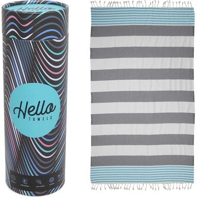 Hello Towels Памучна кърпа Hello Towels в антрацид/тюркоаз