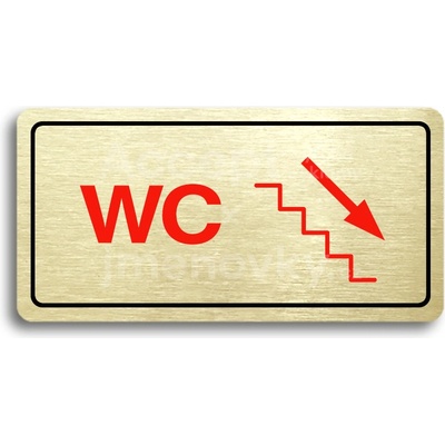 ACCEPT Piktogram WC VPRAVO DOLŮ - zlatá tabulka - barevný tisk