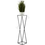 HowHomely Стойка за цветя LOFT 100x24 см черен/бял (DD0416)