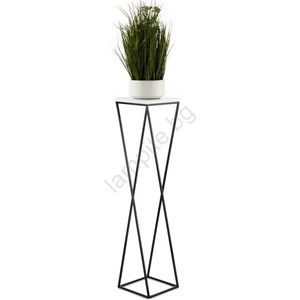 HowHomely Стойка за цветя LOFT 100x24 см черен/бял (DD0416)