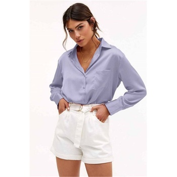 Madmext Дамска сатенена риза mg1104 - Лилава 305937 (305937_Виолетово)
