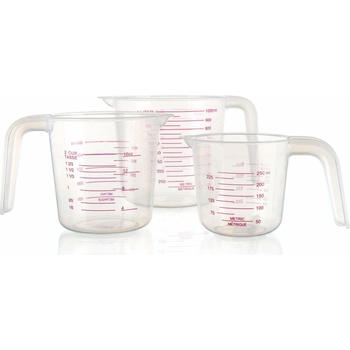 Odměrka sada 3díl. (0,25+0,5+1,0l) plastová, TRA