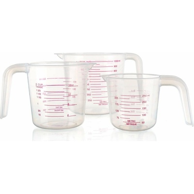 Odměrka sada 3díl. (0,25+0,5+1,0l) plastová, TRA