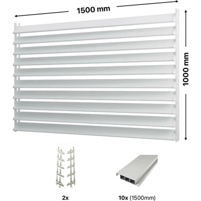 Hahn Holz Set pro venkovní žaluzie z hliníku RAL 9003 (bílá) Výška: 1000 mm, Šířka: 2000 mm